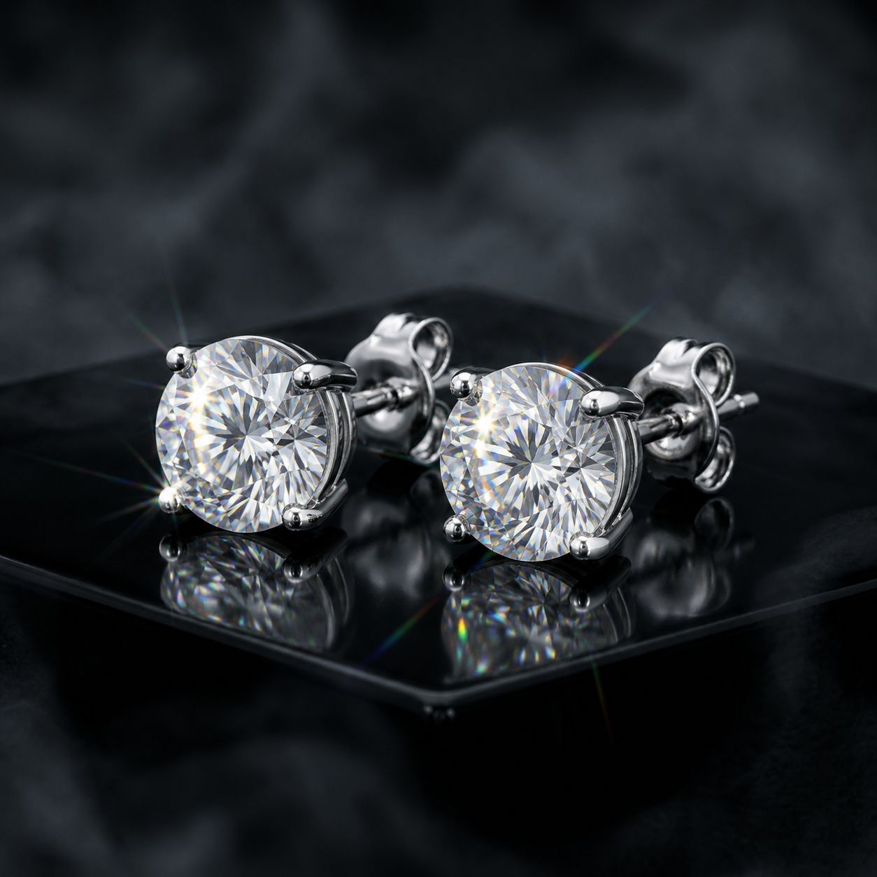 Eternal Round Brilliant Earings S925 + VVS